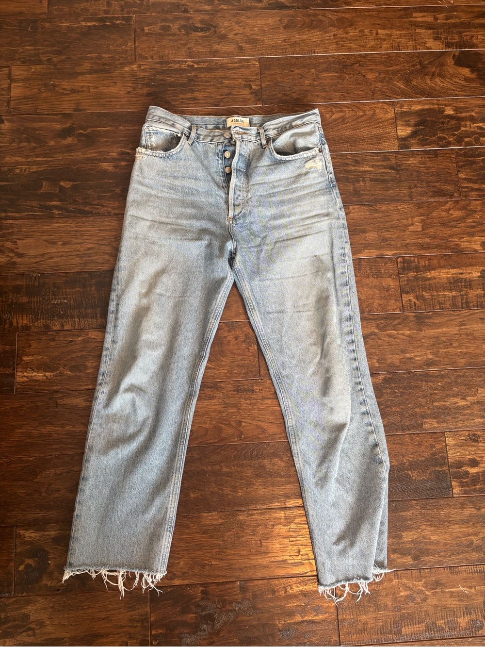 Agolde Women's Faded Light Blue High-Rise Jeans - Picture 2 of 4